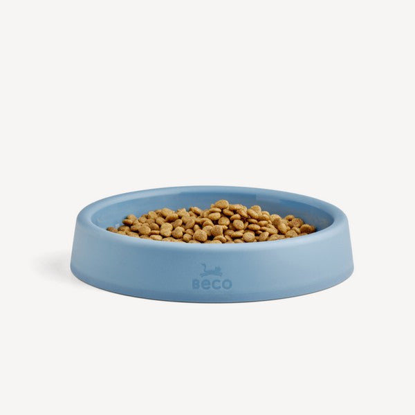 Beco Steady Cat Bowl Blue Non-Slip Elevated Pet Feeding Dish, Durable Eco-Friendly Design