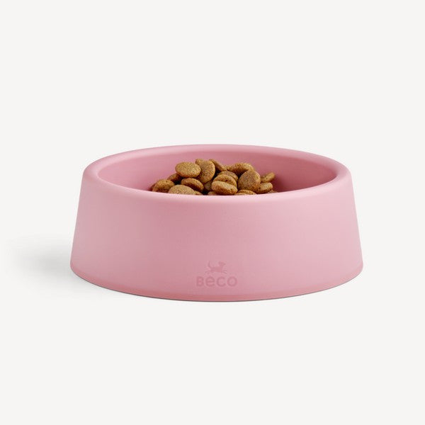 Beco Steady Dog Bowl Pink Non-Slip Durable Pet Feeding Bowl for Puppies and Dogs