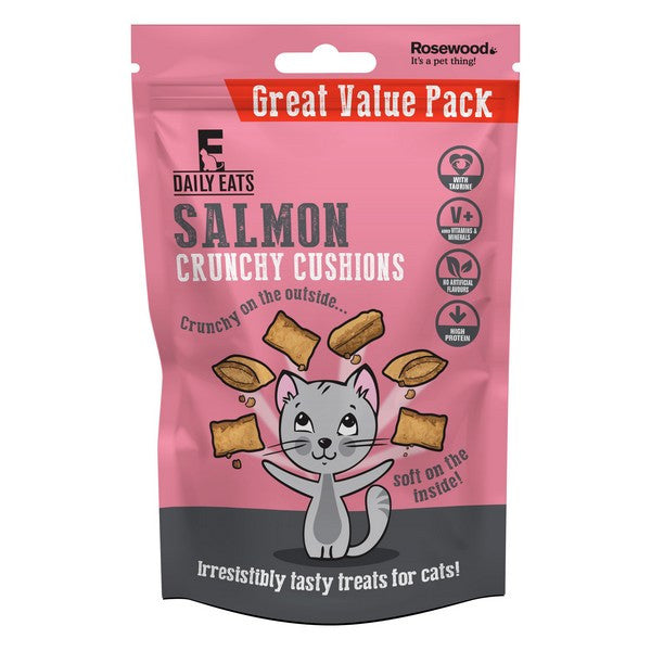 Rosewood Crunchy Salmon Cat Treats Premium Natural Cat Snacks, Cushion Value Pack 200g