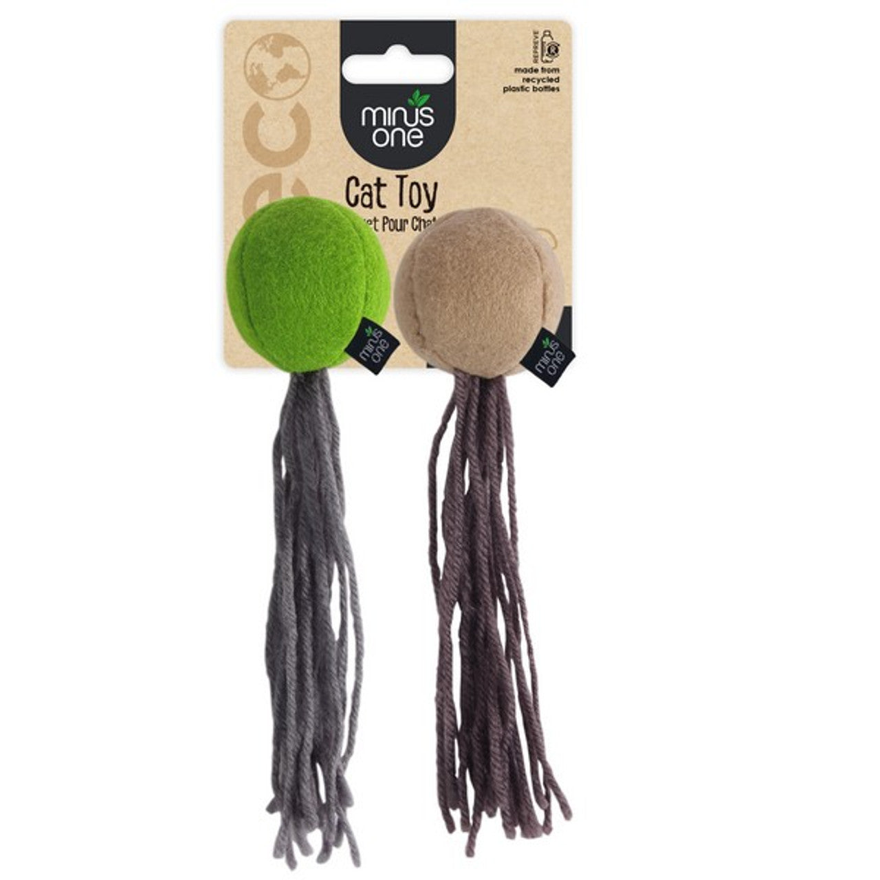 All For Paws Minus One Felt Cat Toy Two Pack Balls
