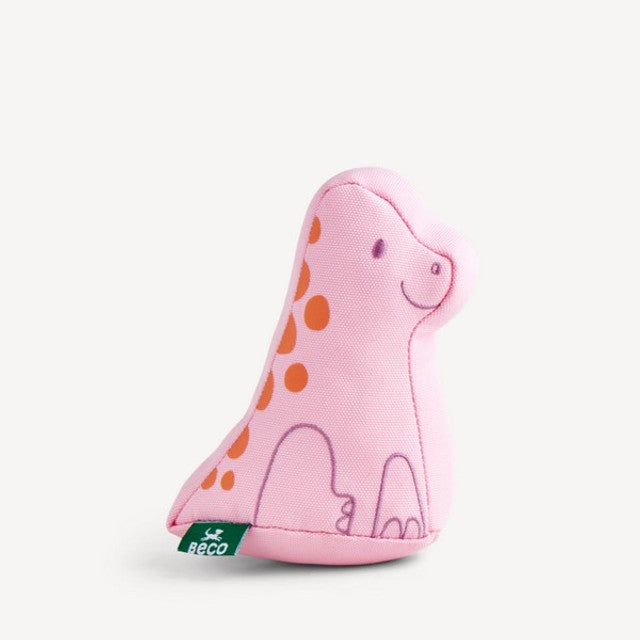 Beco Recycled Soft Dog Toy Eco-Friendly Plush Dinosaur Puppy Chew Toy Baby Hattie, Small