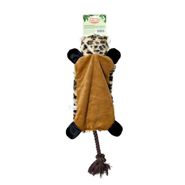 Animal Instincts Jungle Buddies Plush Leopard Toy with Rope Soft Cuddly Stuffed Animal for Kids & Pets