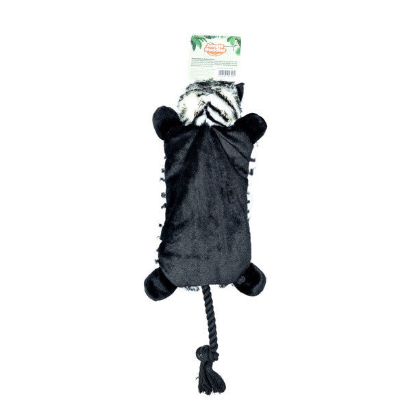Animal Instincts Jungle Buddies Plush Zebra Toy with Rope Soft Chew & Interactive Pet Toy for Dogs