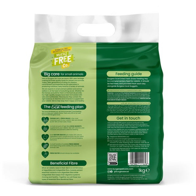 Burgess Excel Dried Fresh Grass Timothy Feeding Hay 1kg
