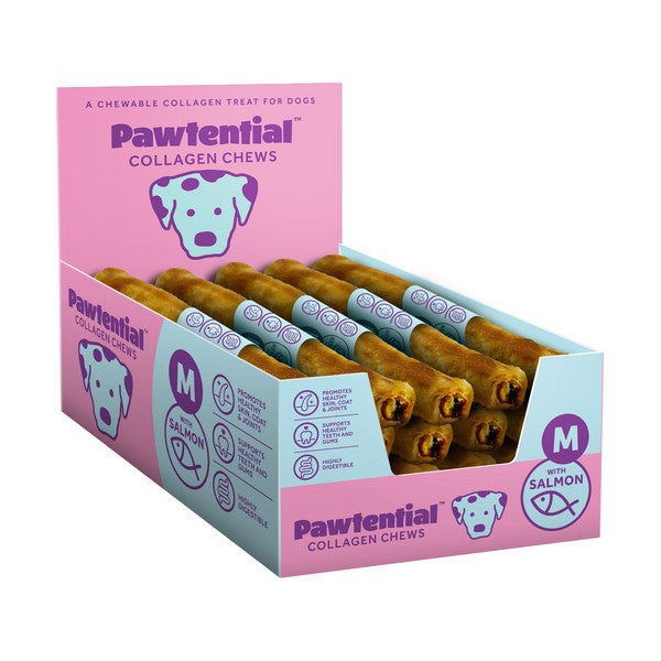 Pawtential Collagen Chew Salmon Flavor Medium 70g Healthy Dog Treat for Joints & Skin
