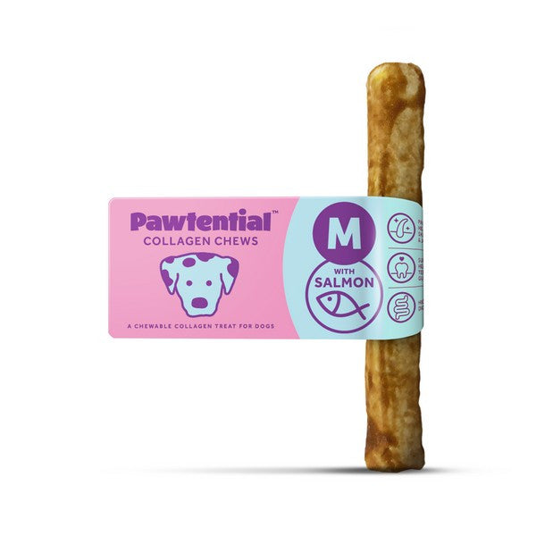 Pawtential Collagen Chew Salmon Flavor Medium 70g Healthy Dog Treat for Joints & Skin