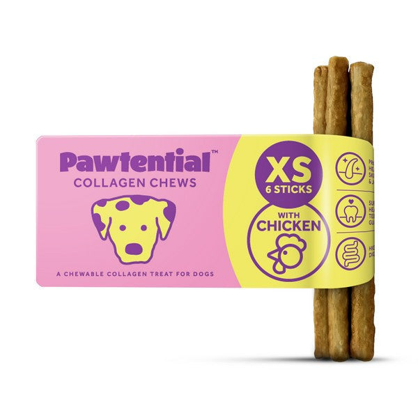 Pawtential Collagen Chew XS Dog Treats Chicken Flavour, 6 Sticks 70g