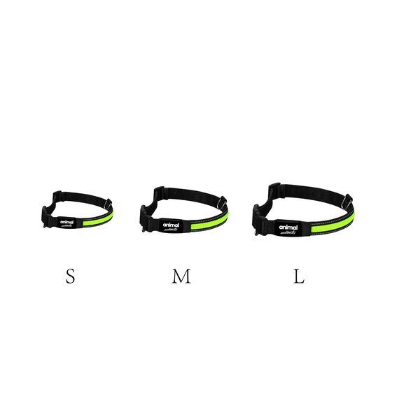 Animal Instincts Flashing LED Safety Dog Collar Large 45-63cm Yellow High Visibility Pet Night Safety