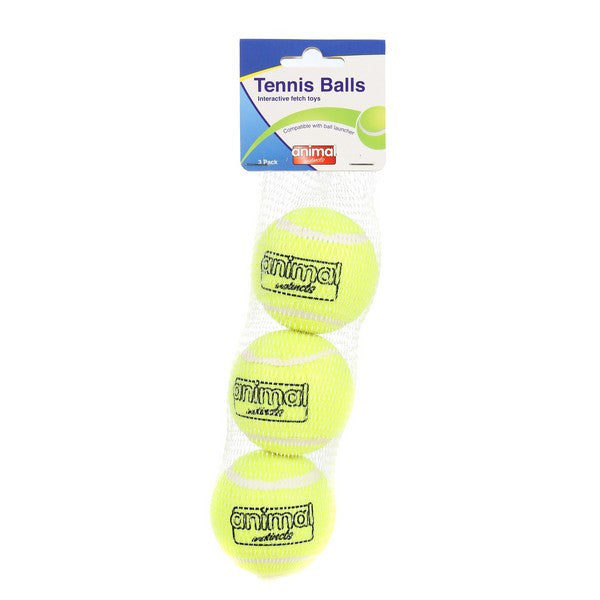 Animal Instincts Dog Tennis Balls 3-Pack Durable Chew & Fetch Toy for Dogs