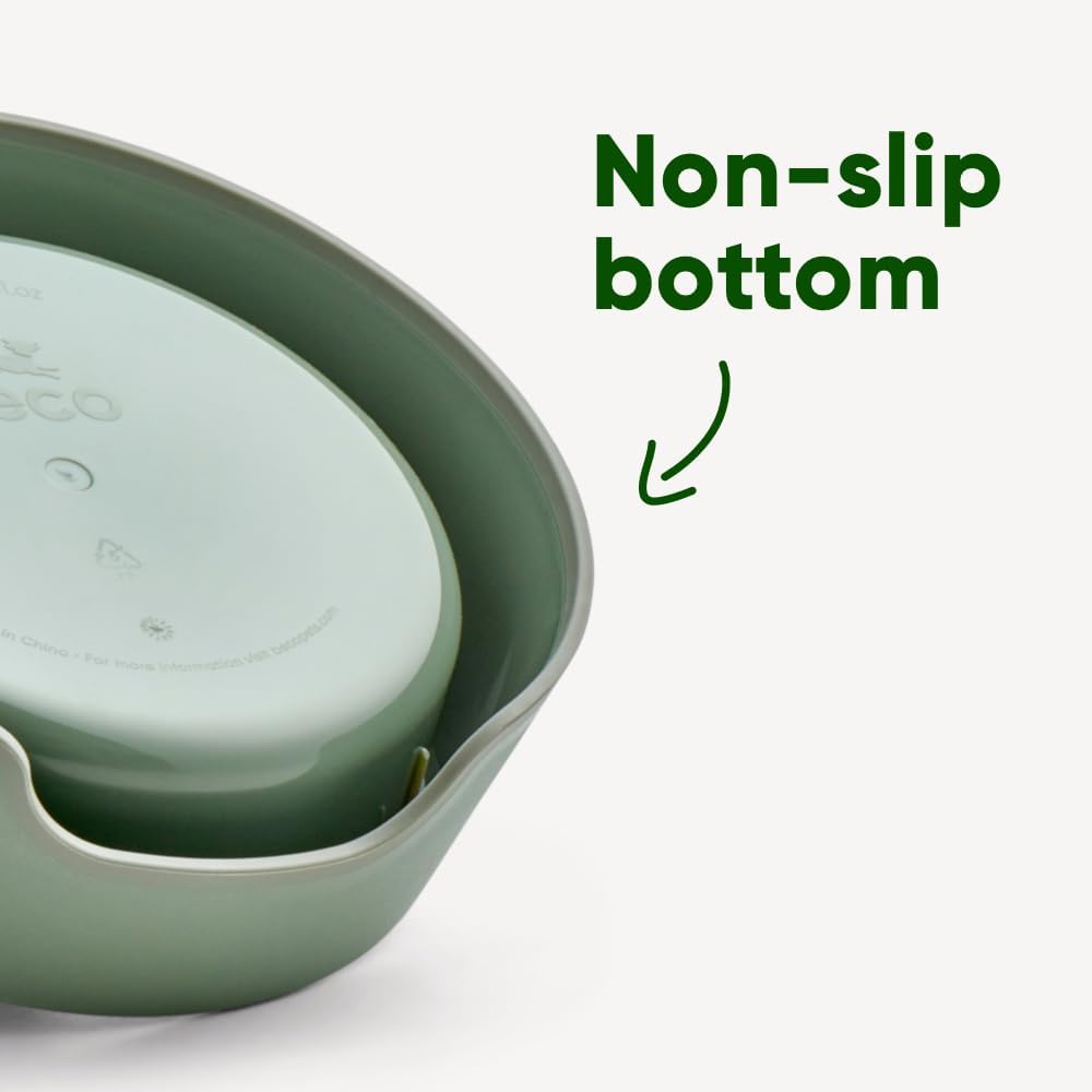Beco Steady Cat Bowl Blue Non-Slip Elevated Pet Feeding Dish, Durable Eco-Friendly Design