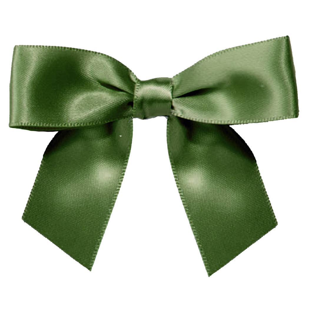 MINI SATIN BOWS with Twist Ties - 20mm - (pk 50): Green
