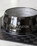 Load image into Gallery viewer, Black Checker Chewy Vuiton Bowl
