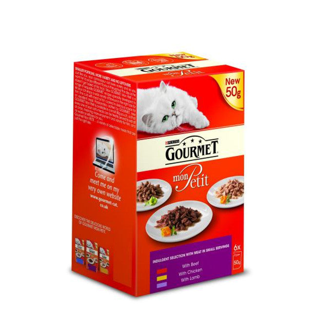 Gourmet Mon Petit Meat Beef Lamb Chicken ( 6Pk) 50g Case of 8