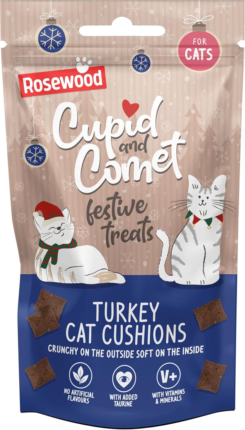 Rosewood Turkey Cat Cushion Gift Box Premium Cat Toy & Comfort Pillow Set
