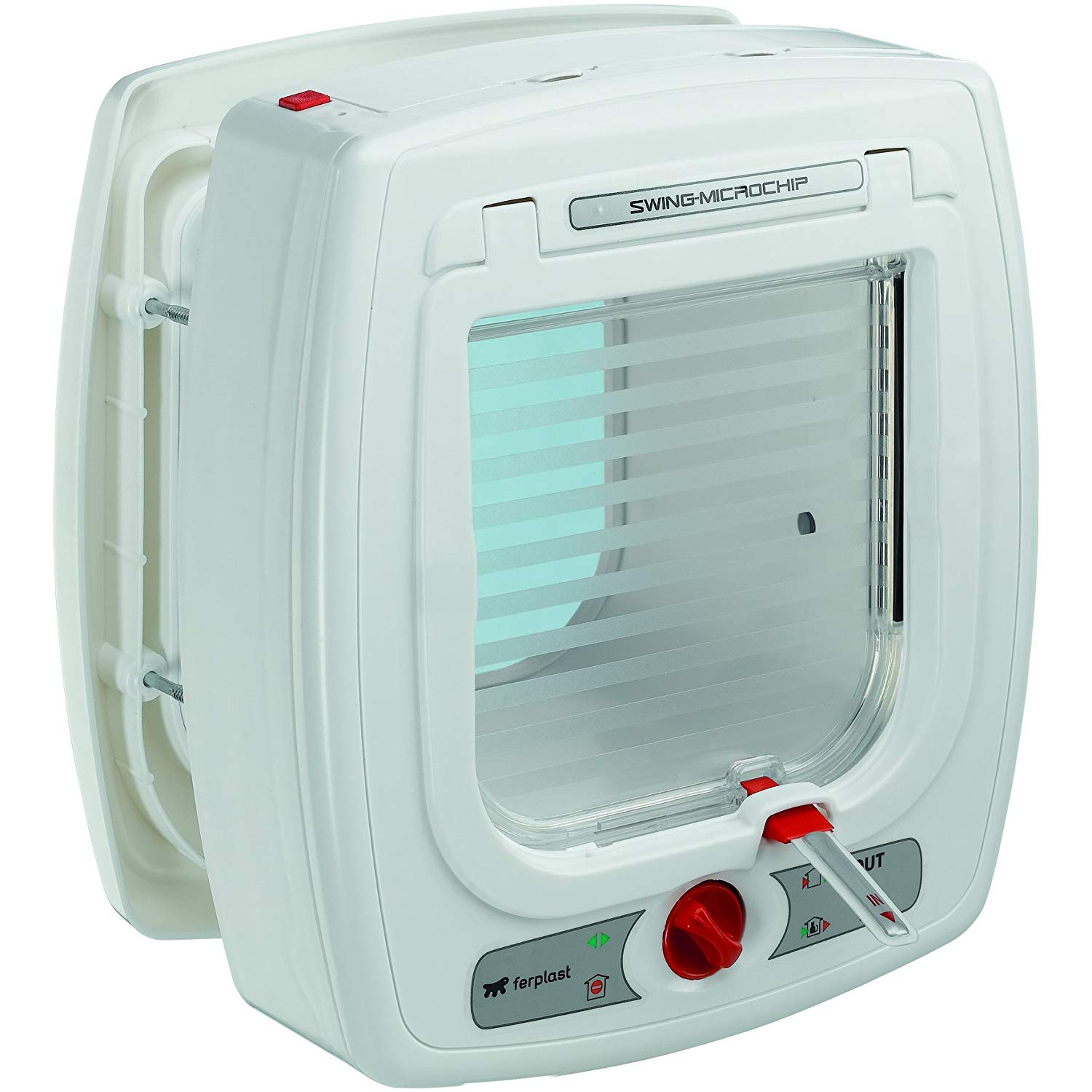 Ferplast Swing Microchip Cat Flap Door  With Microchip, 22.5 X 16.2 X 25.2 Cm, White