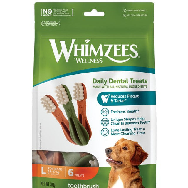 Whimzees Toothbrush Large 150mm (6Pk)