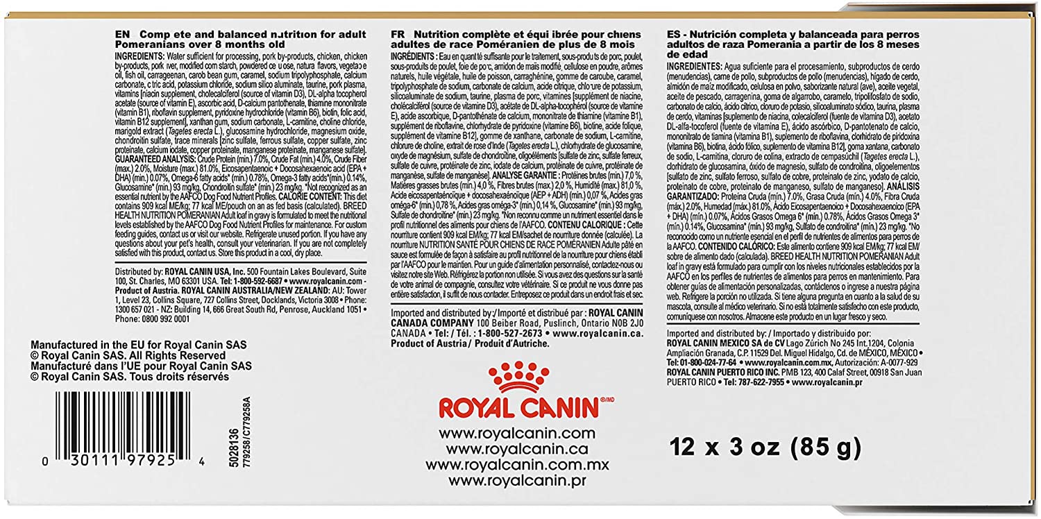 Royal Canin Pomeranian Adult in loaf Wet Dog Food