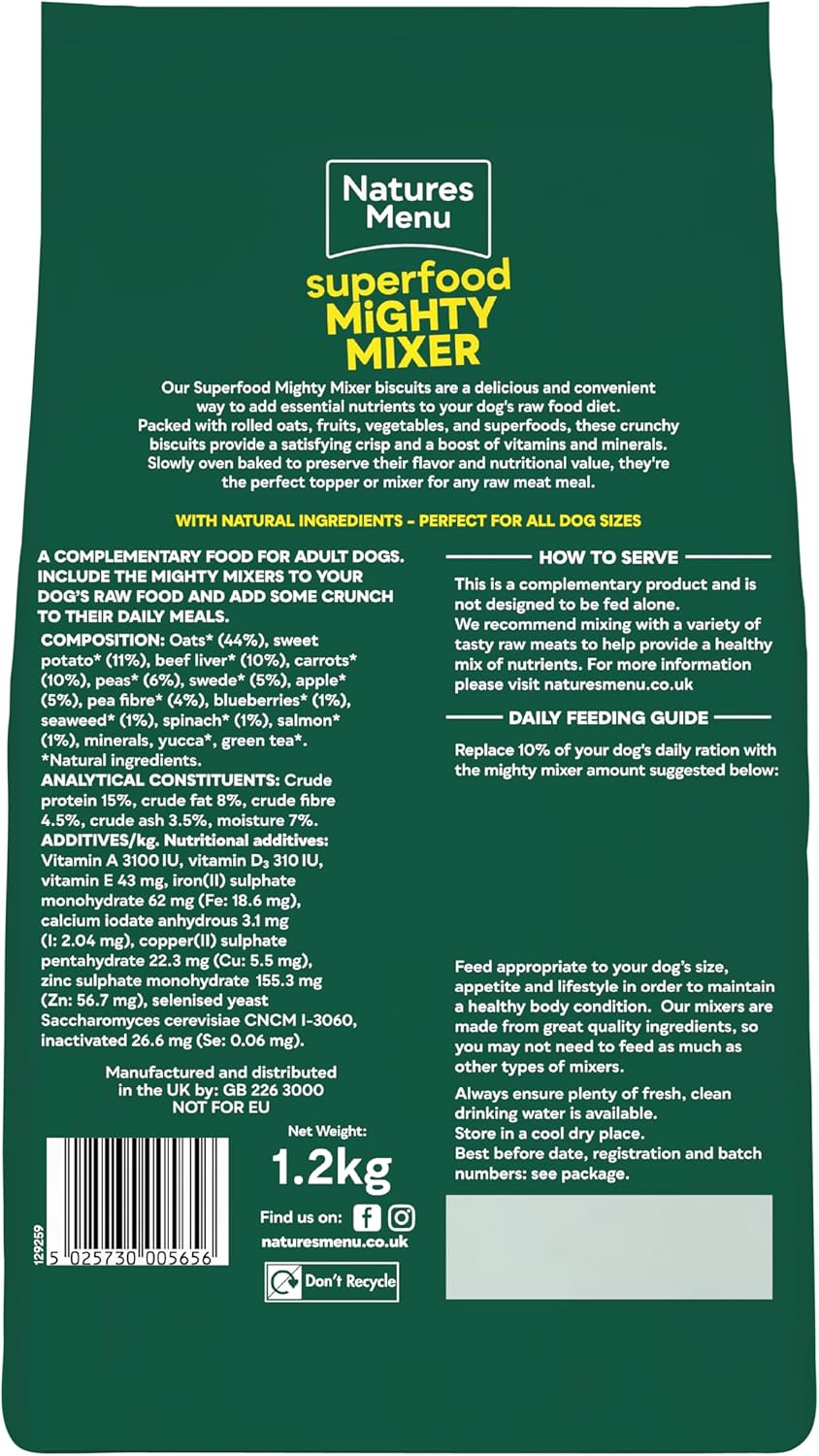 Natures Menu Country Hunter Dog Superfood Mighty Mixer 1.2kg