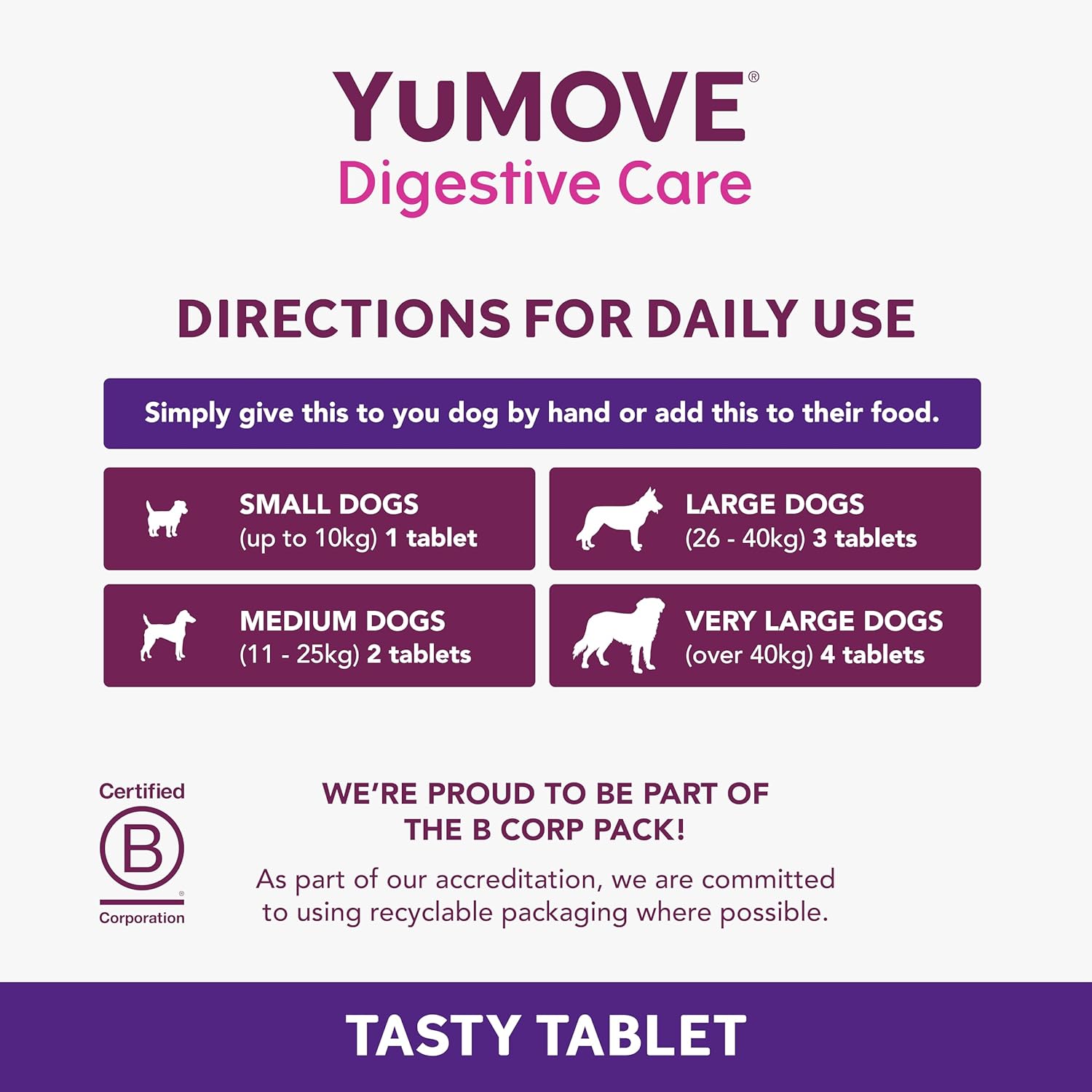 YuMOVE Digestive Care Dog Supplements Probiotics & Gut Health Support 300 Pack
