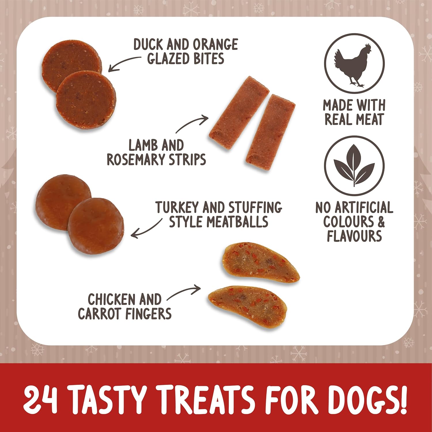 Rosewood Veggie Burst Luxury Advent Calendar for Dogs Healthy Treats & Chews 24-Day Seasonal Surprise