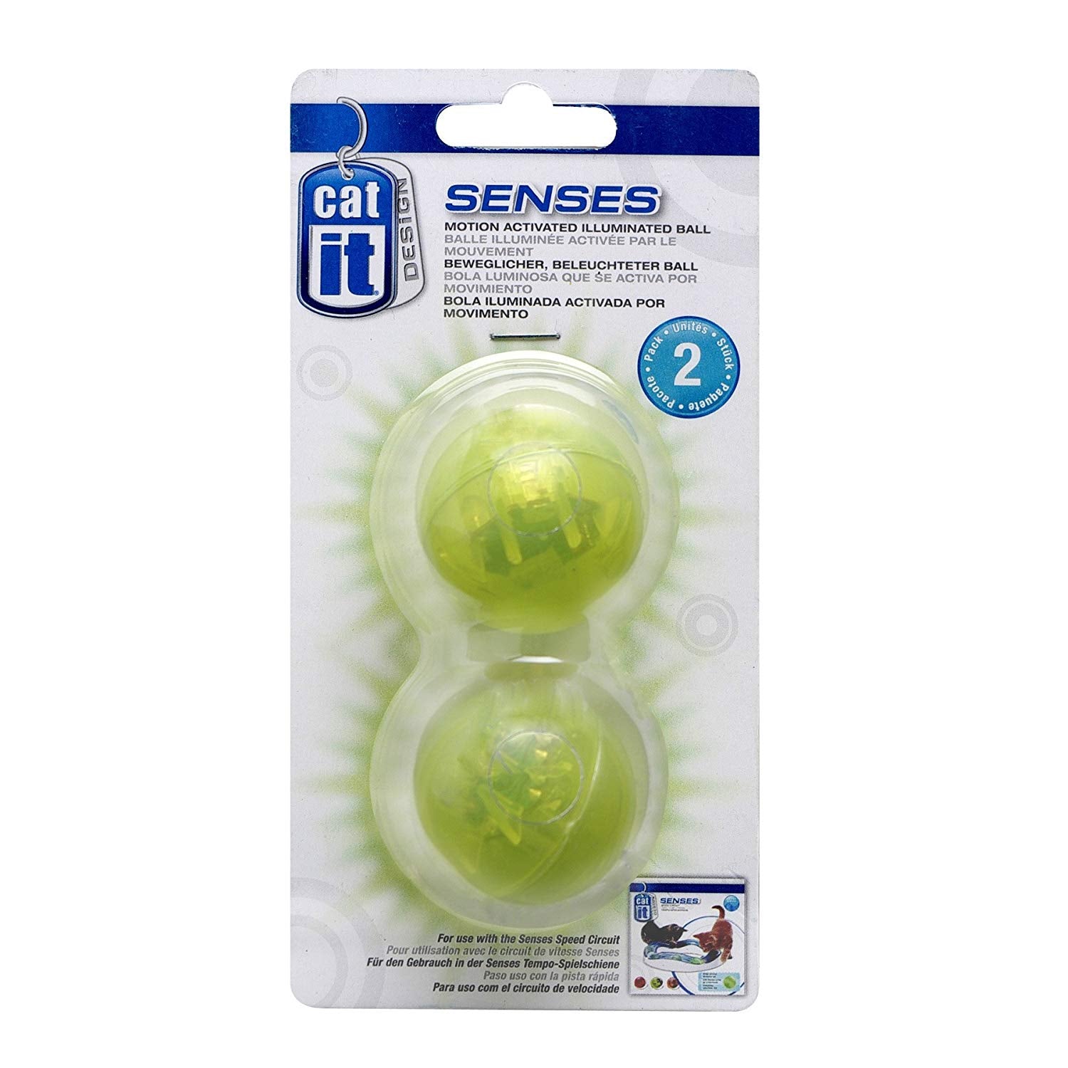 Catit Senses Spare Illuminated Balls For Speed Circuit Cat Toy , Pack Of 2