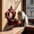 Load image into Gallery viewer, Gothic Wall Mounted Pet Bowl Holder | 3D Printed Raised Feeder Frame for Cat & Small Dog Bowls | Fantasy Home Decor Feeding Station: 6 inches (15 cm)
