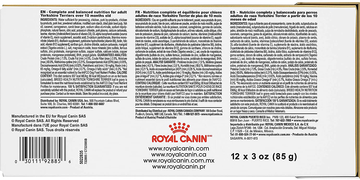 Royal Canin Yorkshire Terrier Wet Adult Dog Food