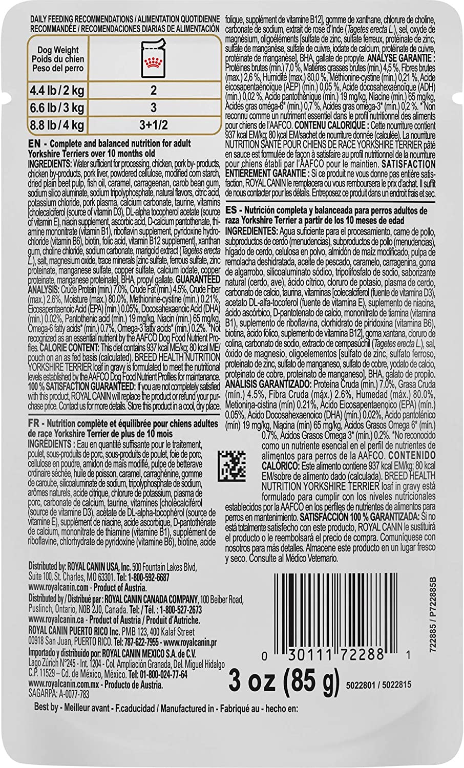Royal Canin Yorkshire Terrier Wet Adult Dog Food