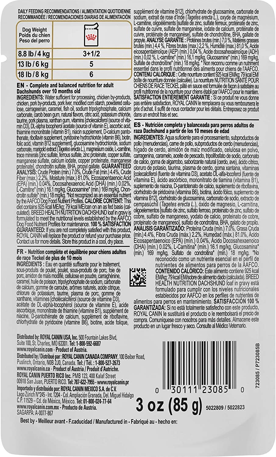 Royal Canin Dachshund Adult Wet Dog Food