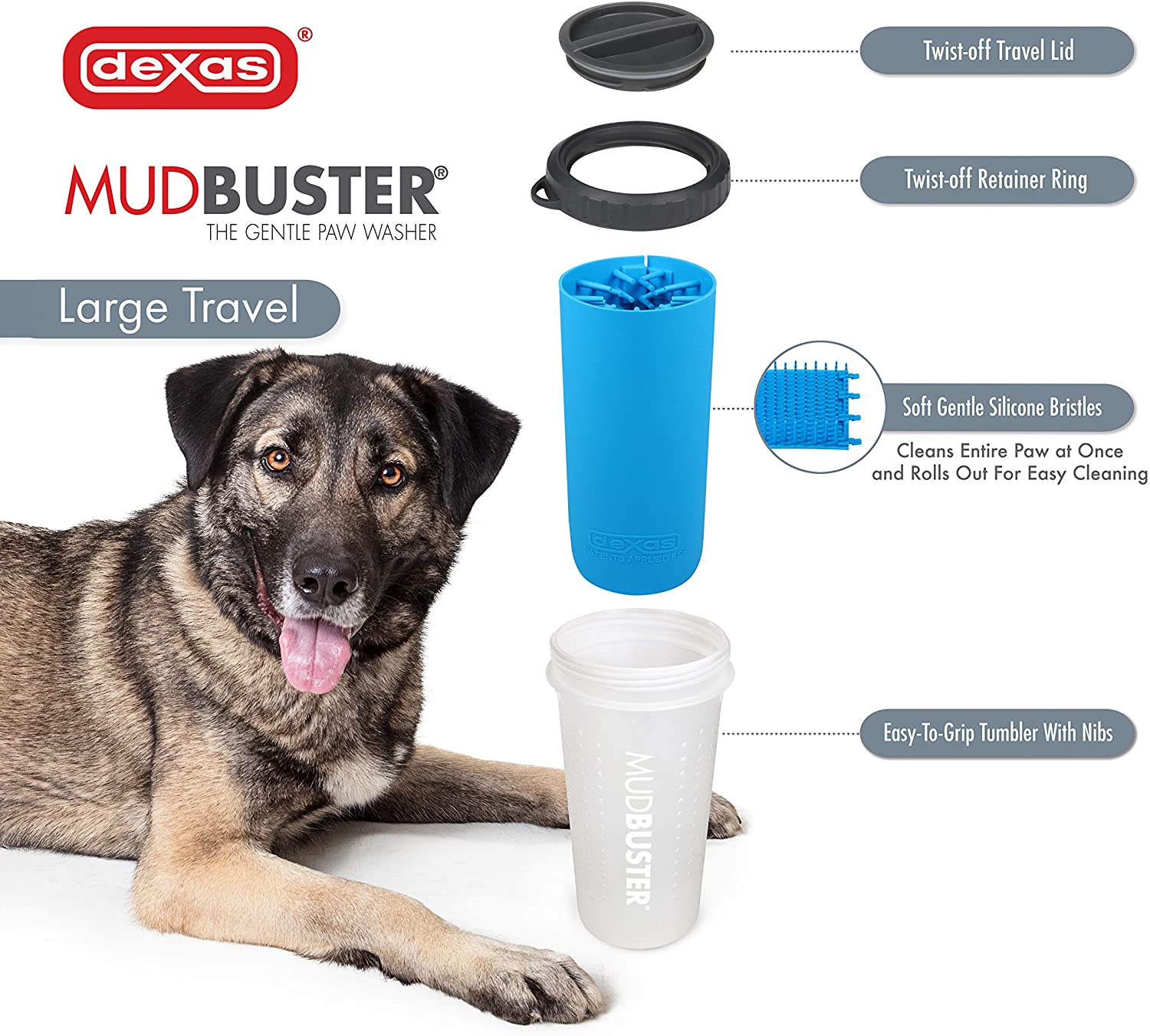 Dexas Lidded MudBuster Pro Blue