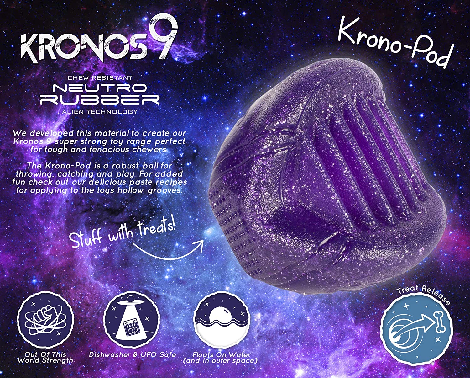 Kronos9 Pod Treat Dispenser Dog Toy