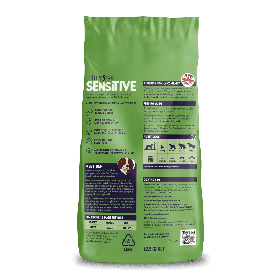 Burgess Sensitive Adult Lamb and Rice 2kg