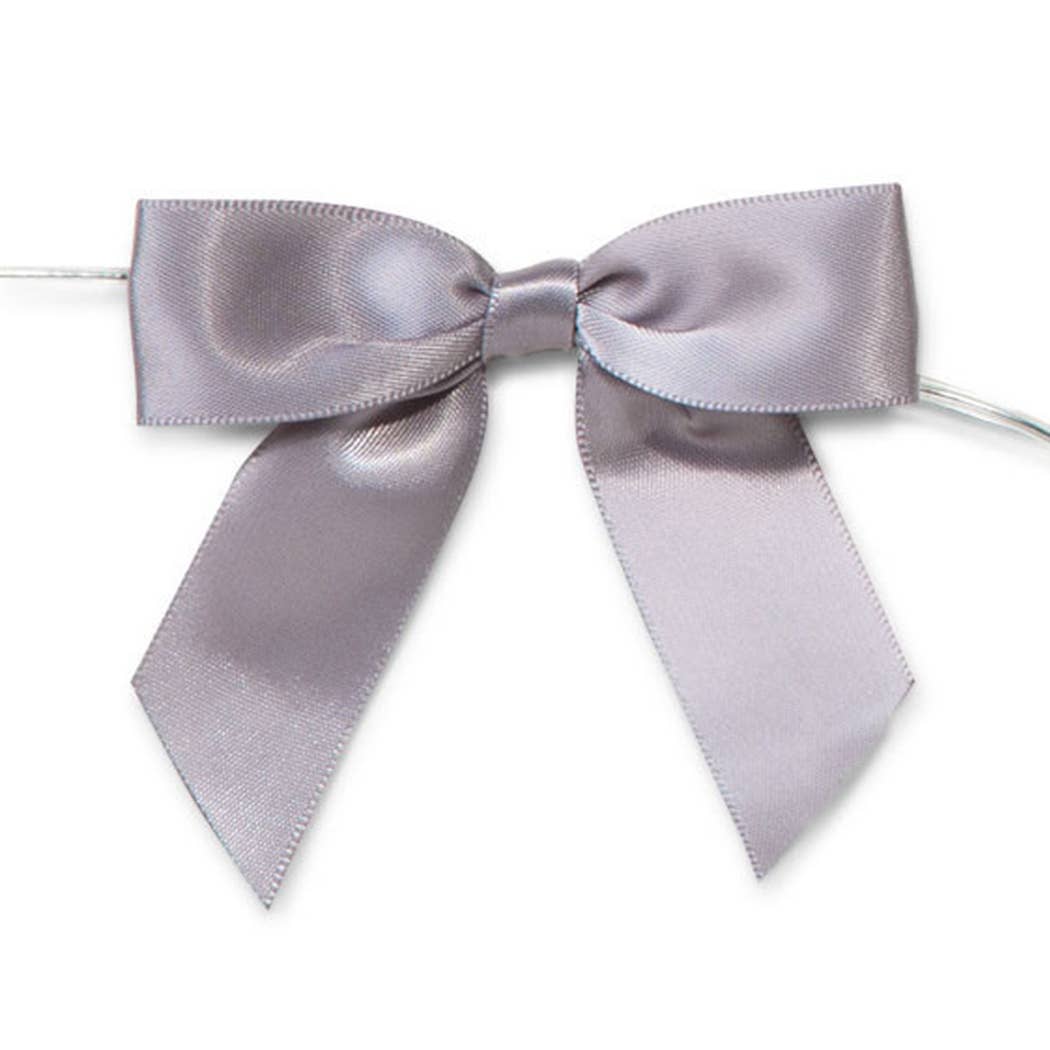 MINI SATIN BOWS with Twist Ties - 20mm - (pk 50): Green