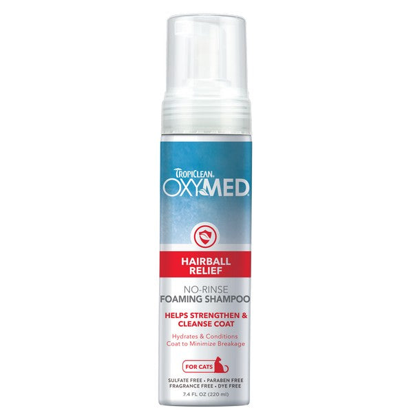 TropiClean OxyMed Hairball Relief Foaming Shampoo For Cats