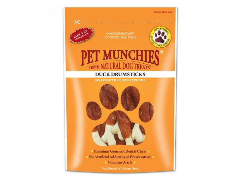 Pet Munchies Duck Drumsticks Dog Chews Various Size Packs