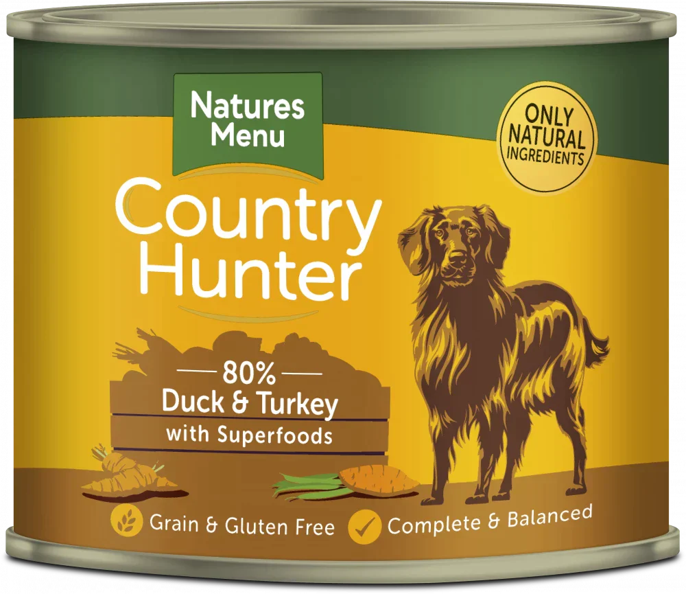 Country Hunter Dog Food – Duck & Turkey Cans, 600g Pack of 6